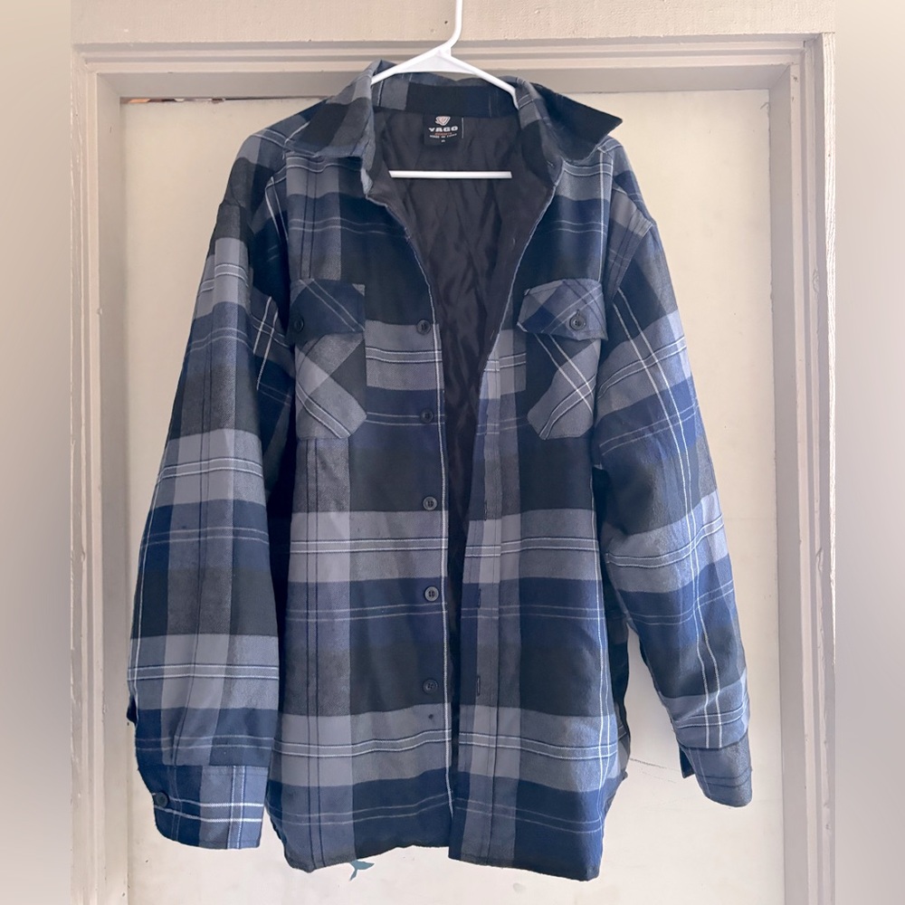 Blue and Gray Plaid Jacket